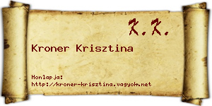 Kroner Krisztina névjegykártya
