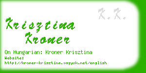 krisztina kroner business card